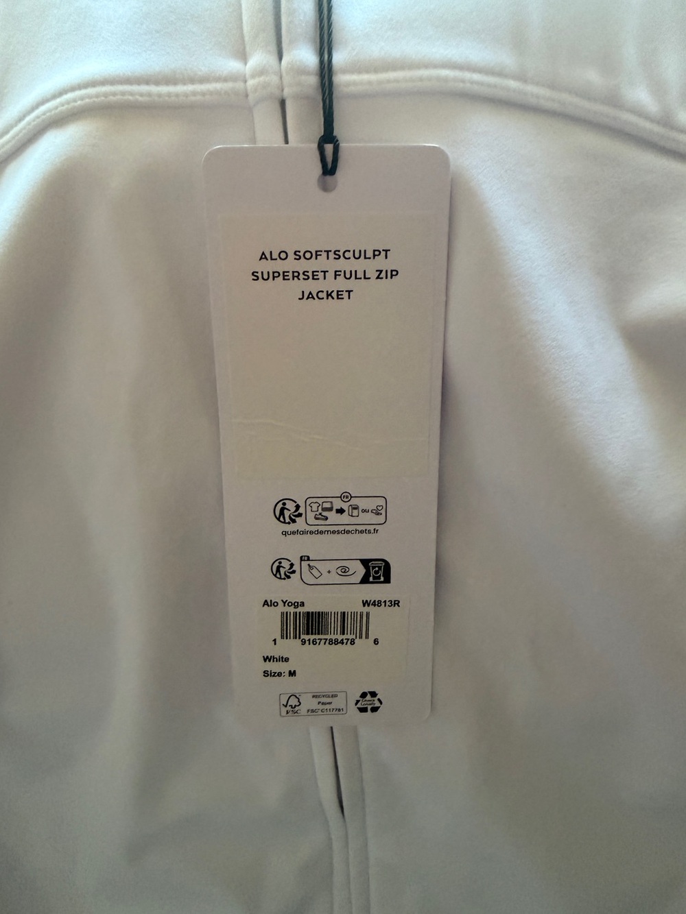 NWT Alo Softsculpt Superset Full Zip Jacket - White - Medium SOLD OUT - Picture 4 of 10